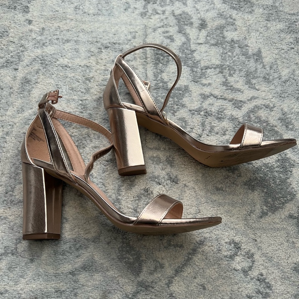 Madden Girl Rose Gold Block Heel Sandals 8.5